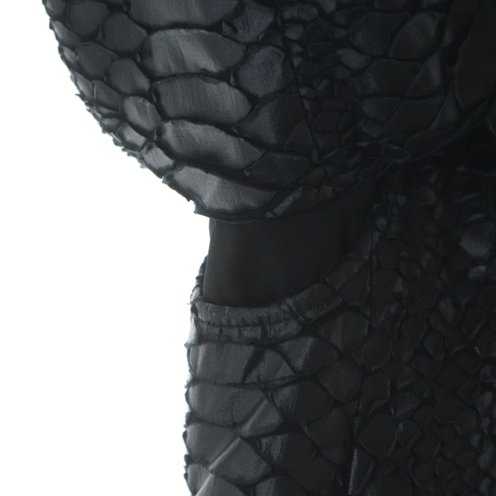 GIORGIO ARMANI(ジョルジオアルマーニ) パイソン柄 アシンメトリー テクスチャード ジャケット ブラック KAB04WKA817 KAB04WKA817 レディース