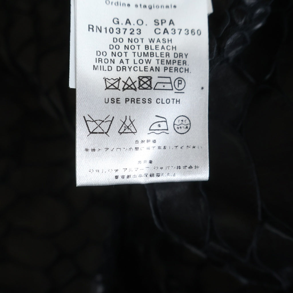 GIORGIO ARMANI(ジョルジオアルマーニ) パイソン柄 アシンメトリー テクスチャード ジャケット ブラック KAB04WKA817 KAB04WKA817 レディース