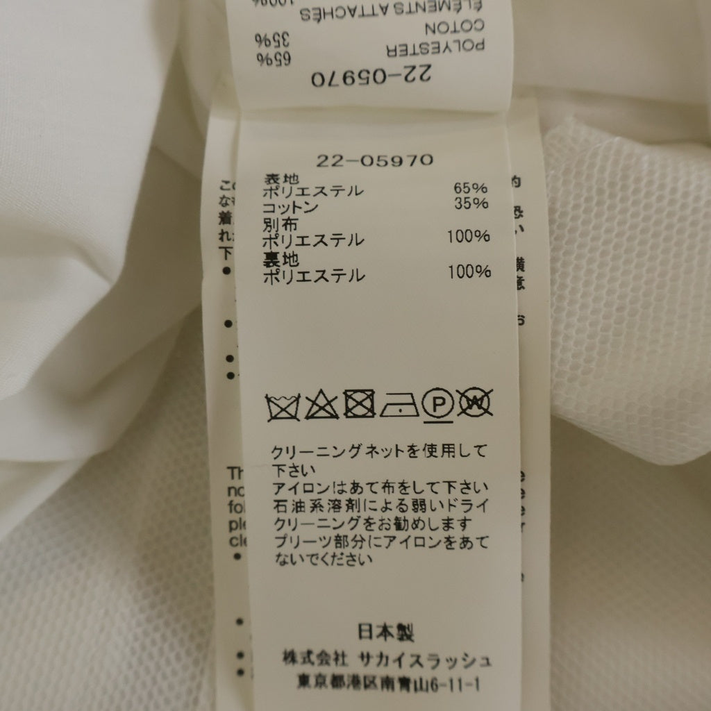 Sacai(サカイ) タックデザイン コットン ポプリン 7分丈 シャツ ワンピース ホワイト 22-05970 レディース