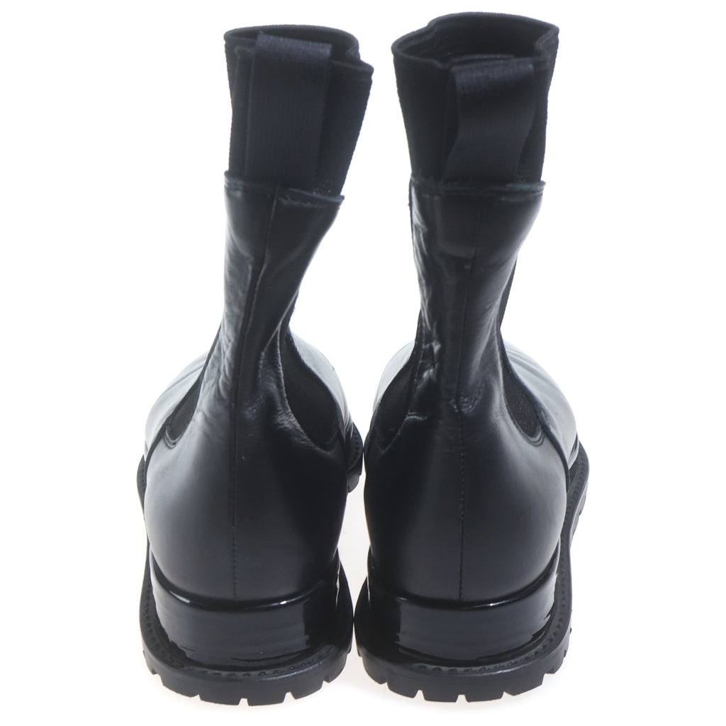 Sacai(サカイ) 19AW COWHIDE CHELSEA BOOTS カウハイドレザー サイドゴア ポインテッドトゥ ハイカット ブーツ ブラック 19-04791 レディース