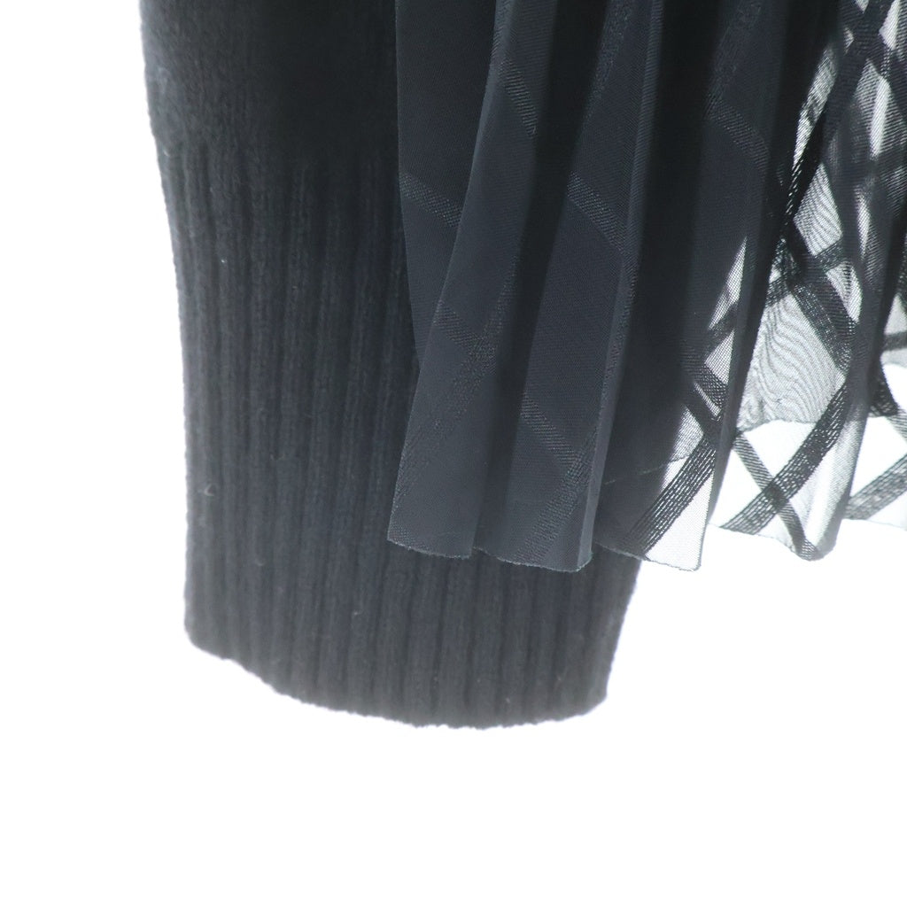 Sacai(サカイ) 20AW ドッキングワンピース ハイネック ニット ウール チェーン装飾 ブラック 20-05507 レディース