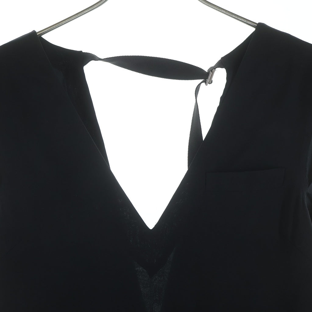 Sacai(サカイ) SUITING JUMPSUIT ノースリーブ Vネックデザイン オールインワン ジャンプスーツ ブラック 21-05393 レディース
