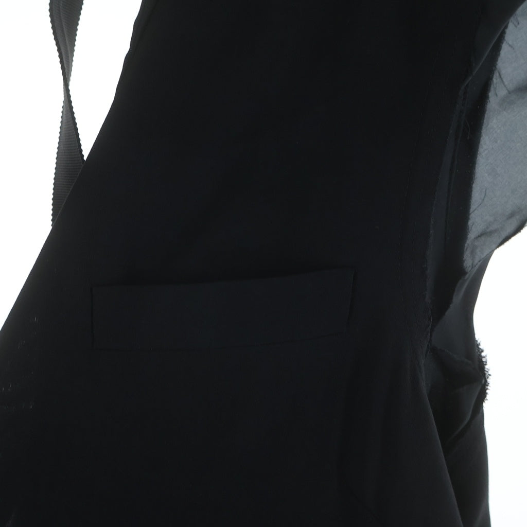 Sacai(サカイ) SUITING JUMPSUIT ノースリーブ Vネックデザイン オールインワン ジャンプスーツ ブラック 21-05393 レディース