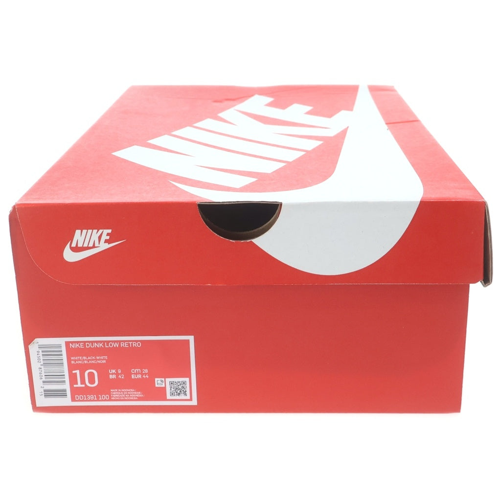 NIKE(ナイキ) DUNK LOW RETRO WHITE BLACK DD1391-100 ダンク レトロ パンダ ローカットスニーカー ホワイト/ブラック US10/28cm DD1391-100