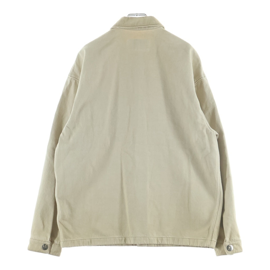 PRADA(プラダ) 24SS Triangle Logo Plate Denim Shirt プラダ トライアングル ロゴプレート デニムシャツ デニムジャケット ベージュ GEC066