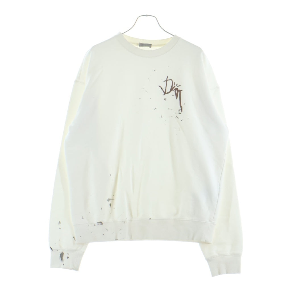 DIOR(ディオール) ×CACTUS JACK TRAVIS SCOTT 283J679A0531 カクタスジャック トラヴィス スコット ペイント加工スウェット トレーナー ホワイト