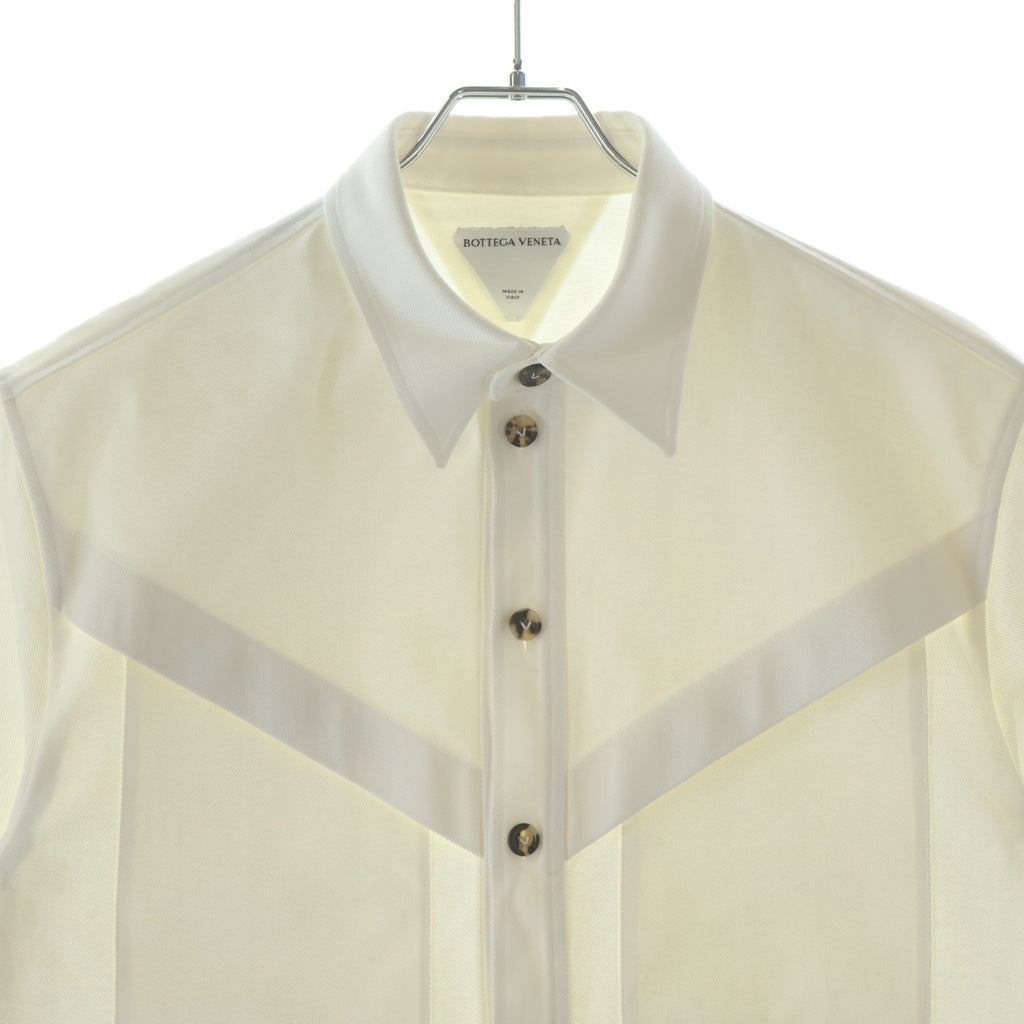 BOTTEGA VENETA(ボッテガヴェネタ) ショートスリーブ 半袖デニムシャツ ジャケット ホワイト 679291 VF4T0