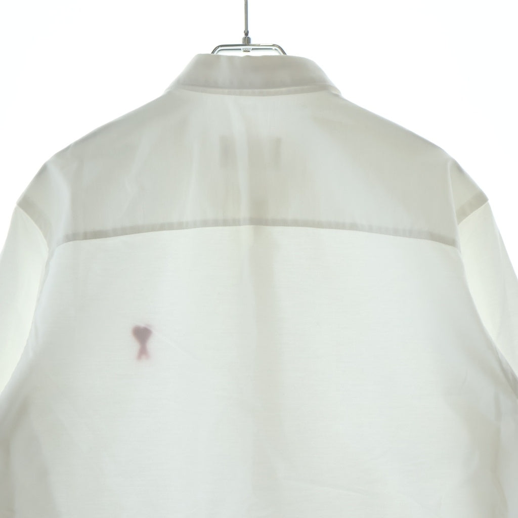 AMI Alexandre Mattiussi(アミアレクサンドルマテュッシ) 21SS BUTTON DOWN SHIRT ハートロゴ 長袖シャツ ホワイト BFHC013.45