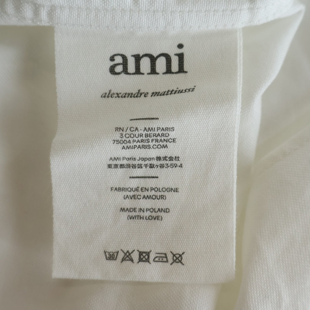 AMI Alexandre Mattiussi(アミアレクサンドルマテュッシ) 21SS BUTTON DOWN SHIRT ハートロゴ 長袖シャツ ホワイト BFHC013.45