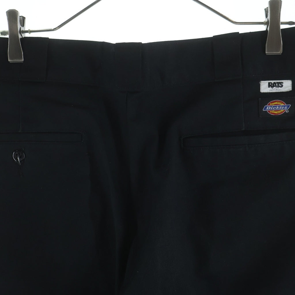 RATS(ラッツ) ×DICKIES 875 ディッキーズ ロゴデザイン ワイドシルエット ワークパンツ チノパン ブラック