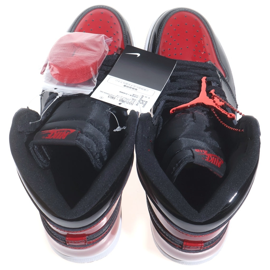 NIKE(ナイキ) AIR JORDAN 1 HIGH OG PATENT BRED エアジョーダン1 ハイカットスニーカー ブラック/レッド US9.5/27.5cm 555088-063