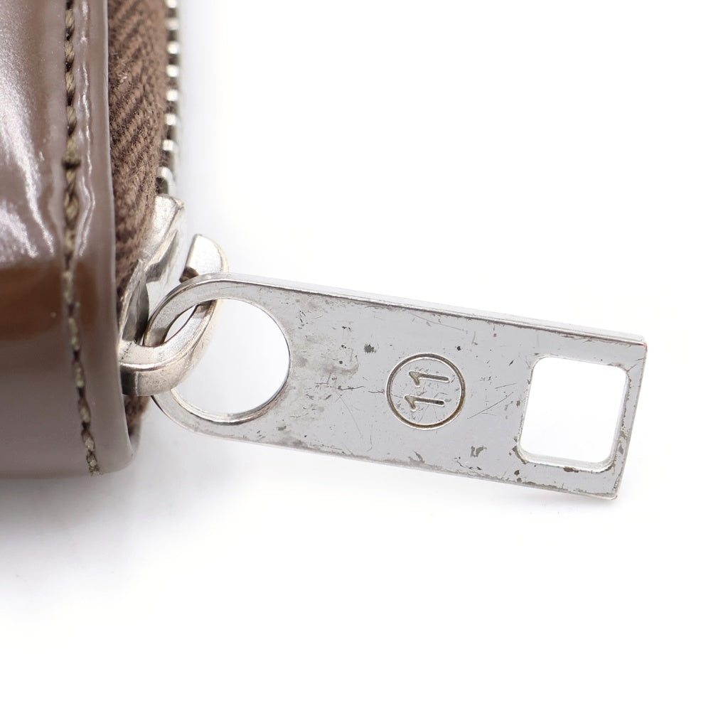 Maison Margiela(メゾンマルジェラ) 4ステッチデザイン ラウンドファスナー ミニウォレット 2つ折り 財布 ブラウン S55U10187 S55U10187 レディース