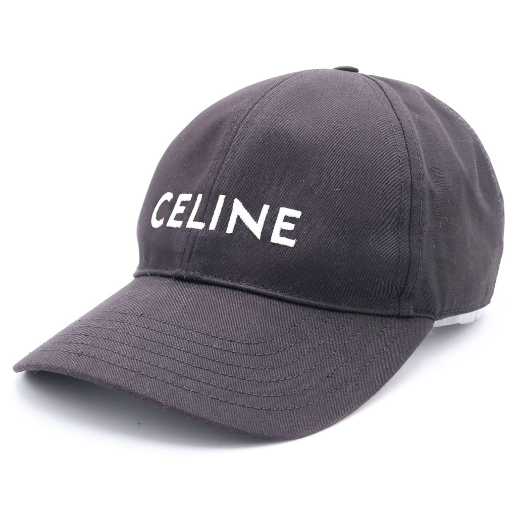 CELINE(セリーヌ) ロゴエンブロイダリー 6パネル ベースボールキャップ 帽子 ブラック2AUS9242N.38NO