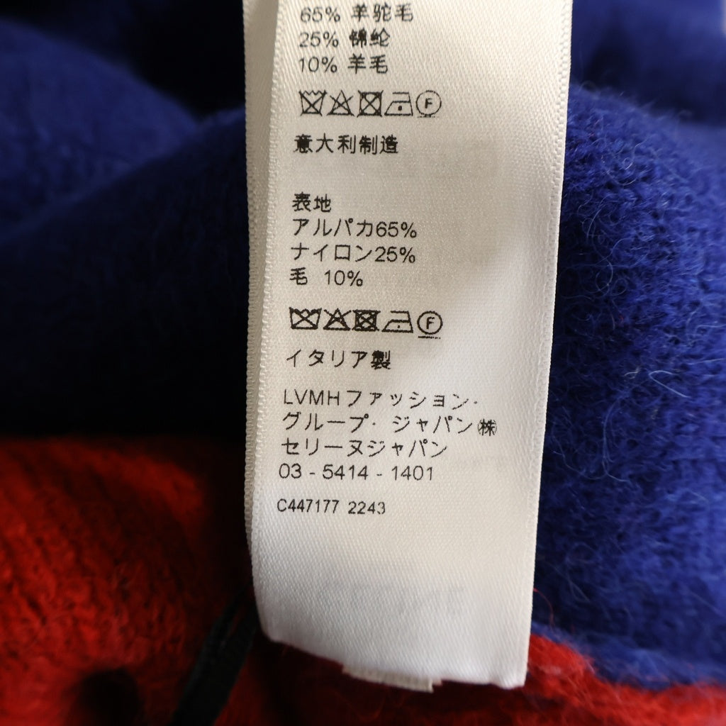 CELINE(セリーヌ) スタースパンコール装飾 アルパカウールニットカーディガン レッド/ブルー 2AG33420U