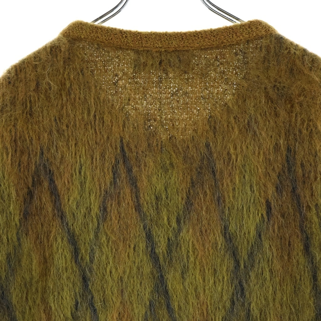 CELINE(セリーヌ) CARDIGAN JACKET アーガイル柄 ブラッシュドモヘアニット カーディガン ブラウン 2AT0A293Y