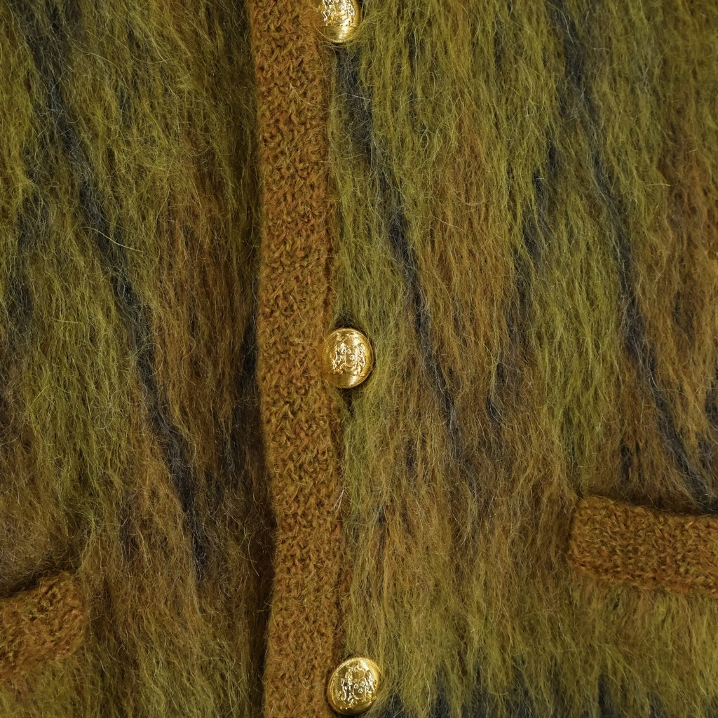 CELINE(セリーヌ) CARDIGAN JACKET アーガイル柄 ブラッシュドモヘアニット カーディガン ブラウン 2AT0A293Y