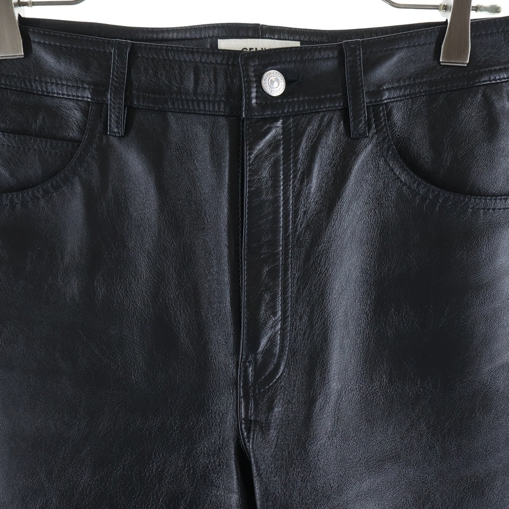 CELINE(セリーヌ) Lamb Leather Pants スリムフィット ラムレザー パンツ ブラック 2G022280D