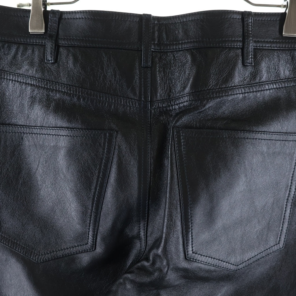 CELINE(セリーヌ) Lamb Leather Pants スリムフィット ラムレザー パンツ ブラック 2G022280D