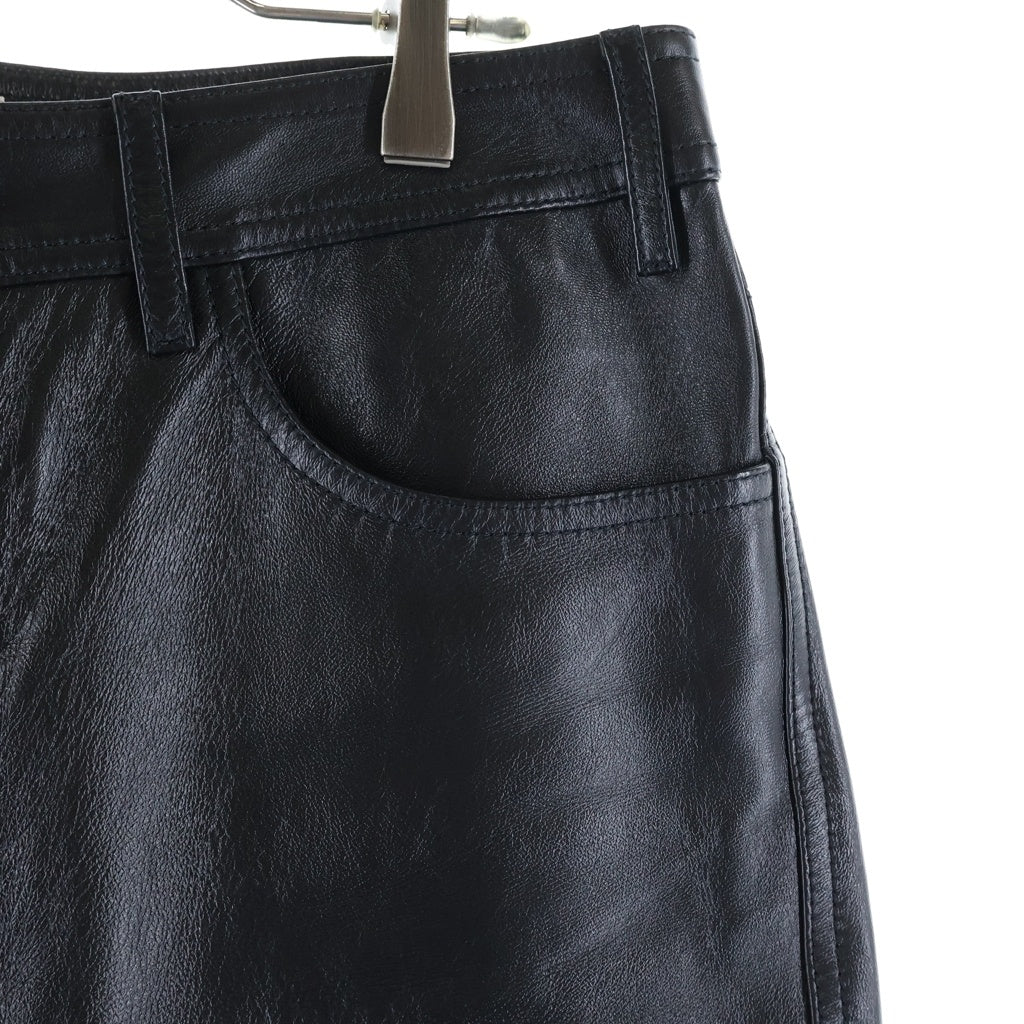 CELINE(セリーヌ) Lamb Leather Pants スリムフィット ラムレザー パンツ ブラック 2G022280D