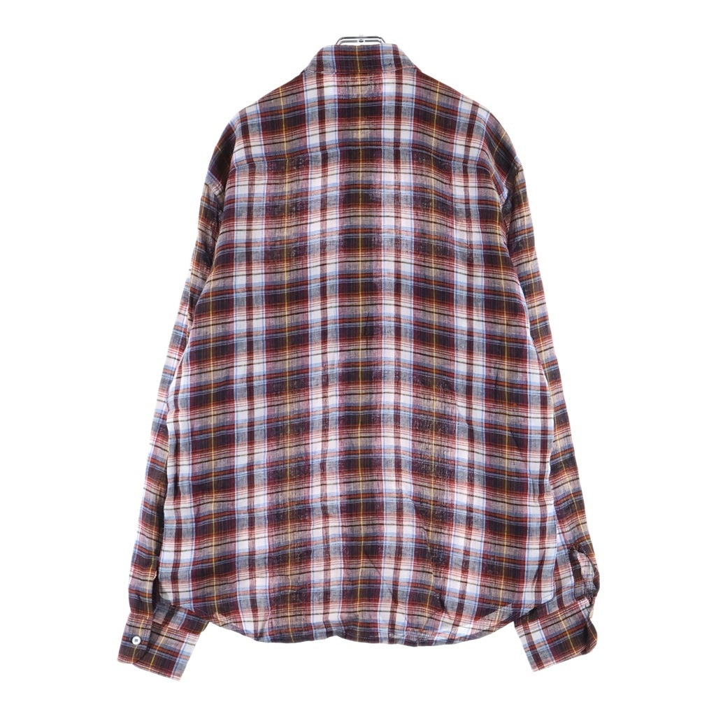 DSQUARED2(ディースクエアード) 26SS Ombre L/S Shirt オンブレ 長袖チェックシャツ レッド S74DM1006