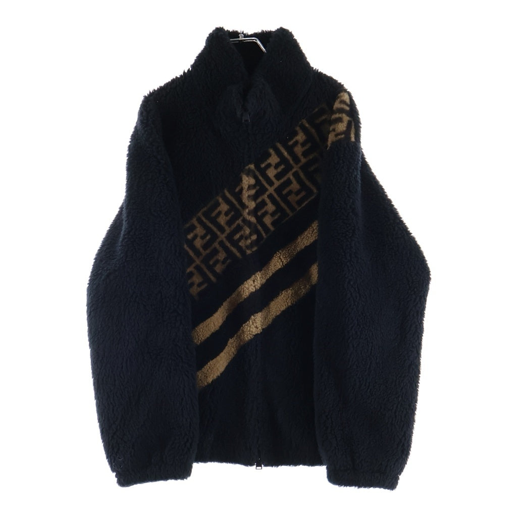 FENDI(フェンディ) ズッカ柄 ボアフリース ジャケット ブラック FW0948