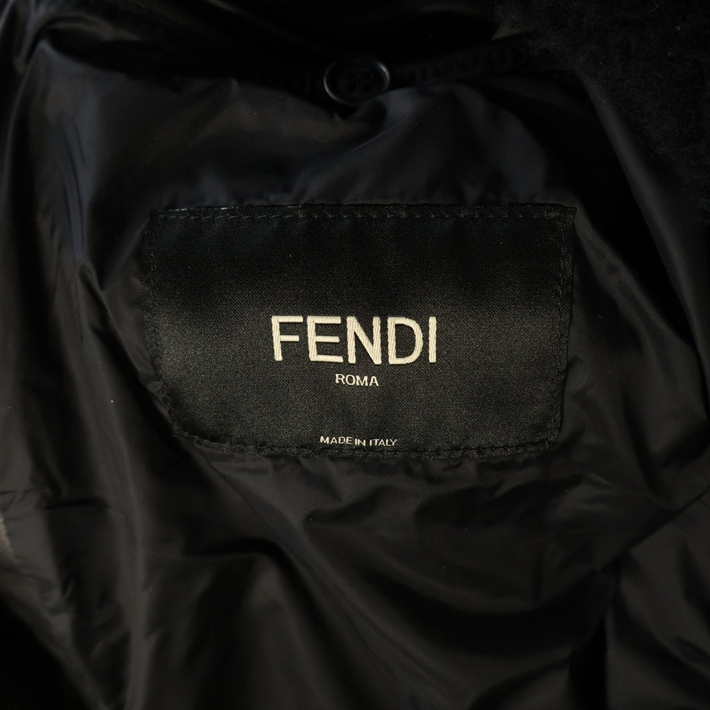FENDI(フェンディ) ズッカ柄 ボアフリース ジャケット ブラック FW0948
