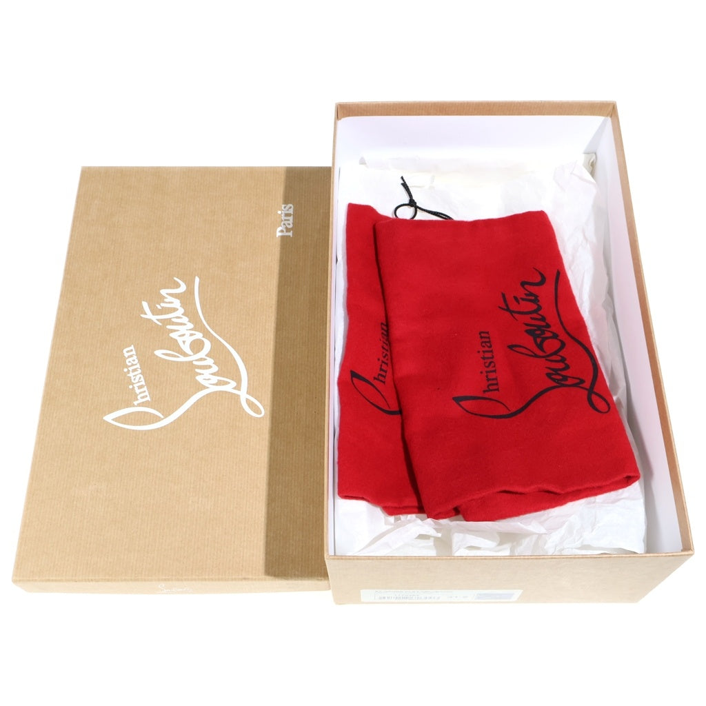 CHRISTIAN LOUBOUTIN(クリスチャンルブタン) ST ORDRE FLAT VELVET キルティング ラインストーン スリッポン ベルベット ローファー ネイビー 1170287