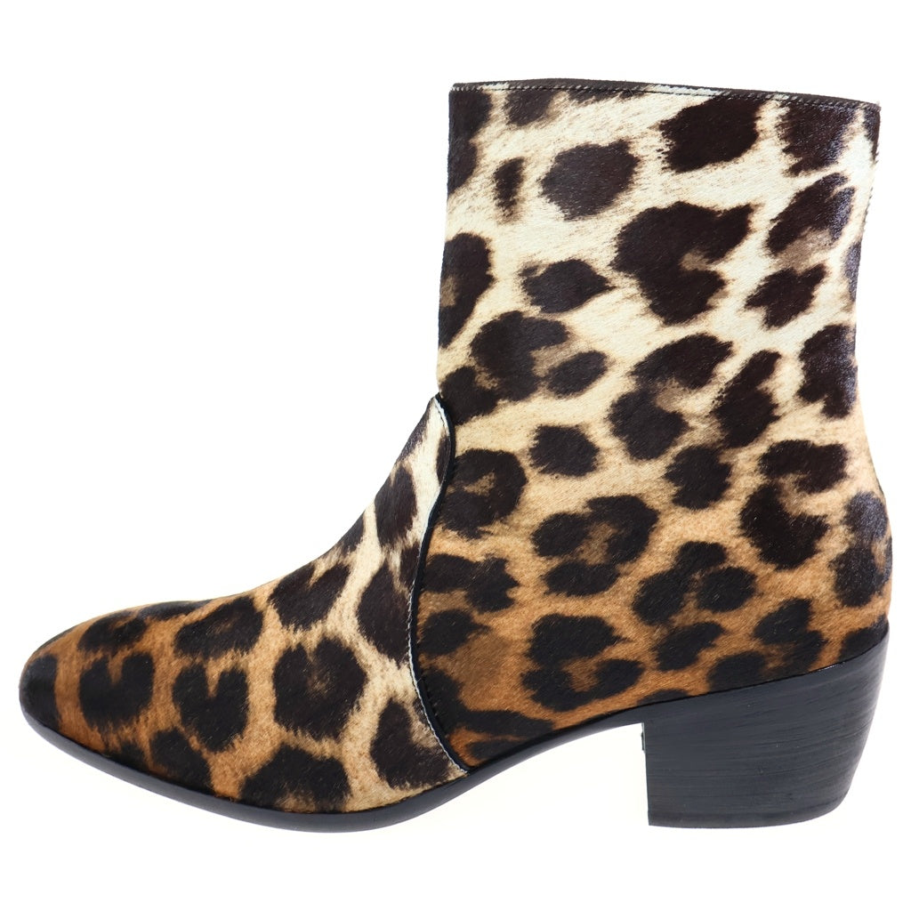 GIUSEPPE ZANOTTI(ジュゼッペ ザノッティ) レオパード ハラコ チェルシーブーツ ブラウン