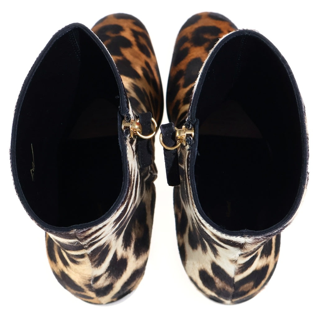 GIUSEPPE ZANOTTI(ジュゼッペ ザノッティ) レオパード ハラコ チェルシーブーツ ブラウン