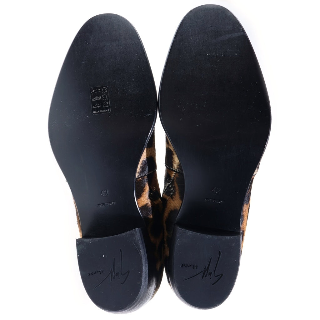 GIUSEPPE ZANOTTI(ジュゼッペ ザノッティ) レオパード ハラコ チェルシーブーツ ブラウン