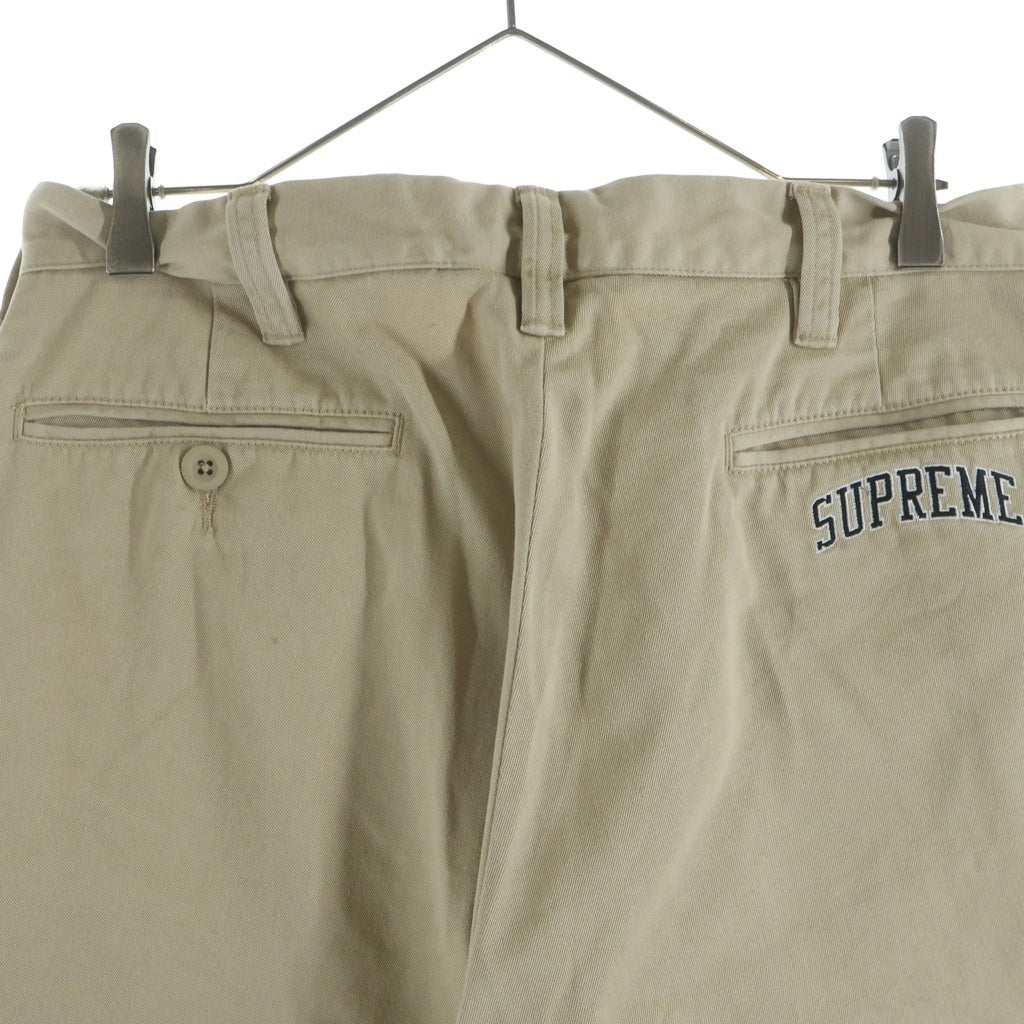 SUPREME(シュプリーム) 24SS Chino Work Pants バックポケット ロゴ刺繍 チノ ワーク パンツ ベージュ