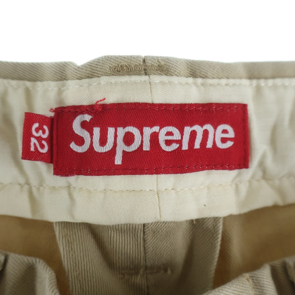 SUPREME(シュプリーム) 24SS Chino Work Pants バックポケット ロゴ刺繍 チノ ワーク パンツ ベージュ