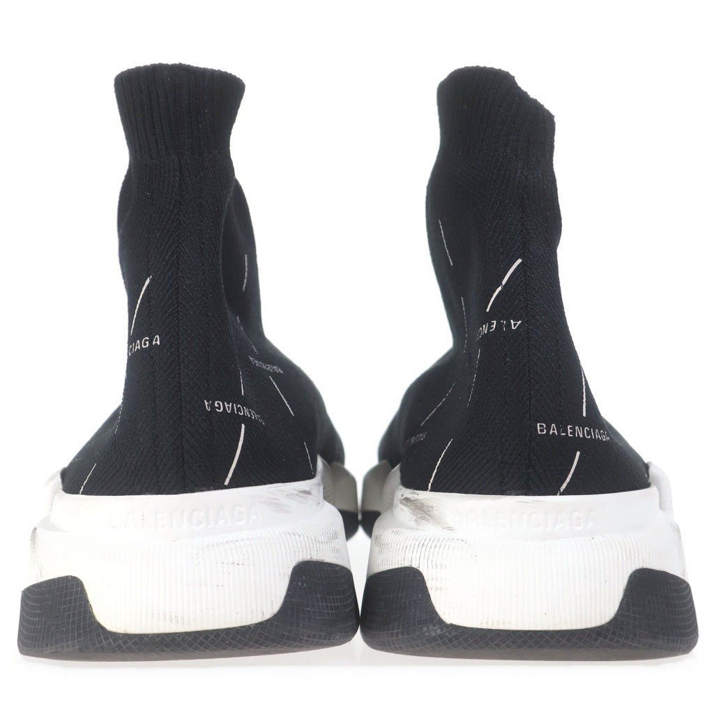 BALENCIAGA(バレンシアガ) SPEED TRAINER MID LOGO PRINT スピードトレーナー ロゴ ハイカットスニーカー ソックススニーカー ブラック