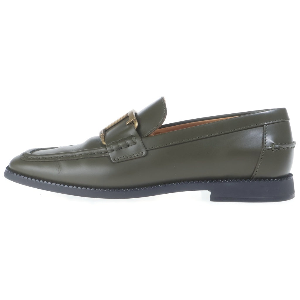 TOD'S(トッズ) TIMELESS タイムレス レザーローカット ローファー カーキ 37 レディース