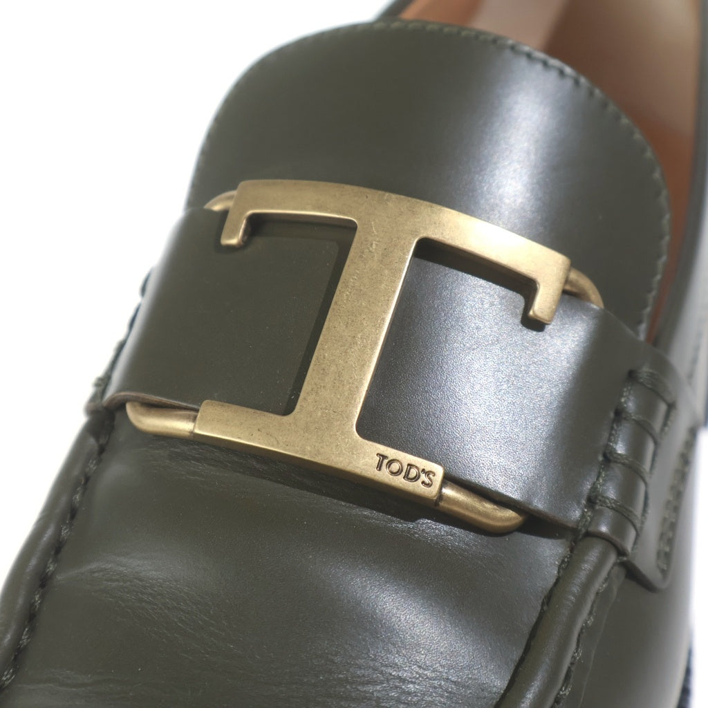 TOD'S(トッズ) TIMELESS タイムレス レザーローカット ローファー カーキ 37 レディース