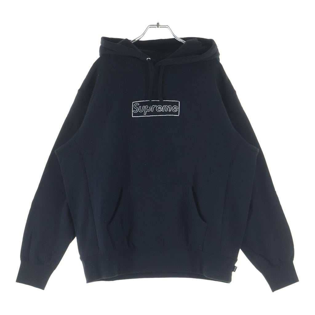 SUPREME(シュプリーム) 21SS KAWS Chalk Logo Hooded Sweatshirt カウズチョーク ロゴデザイン フーデッド スウェット プルオーバー パーカー ブラック