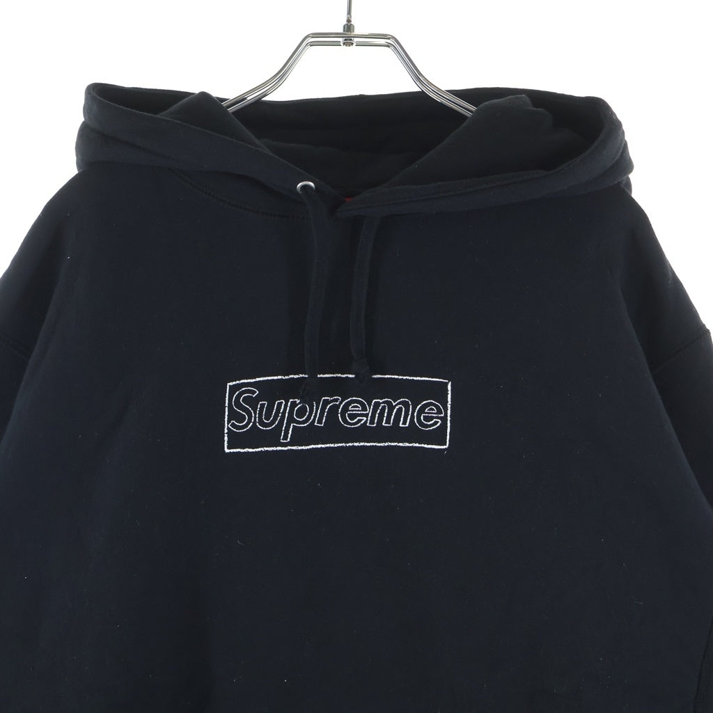 SUPREME(シュプリーム) 21SS KAWS Chalk Logo Hooded Sweatshirt カウズチョーク ロゴデザイン フーデッド スウェット プルオーバー パーカー ブラック