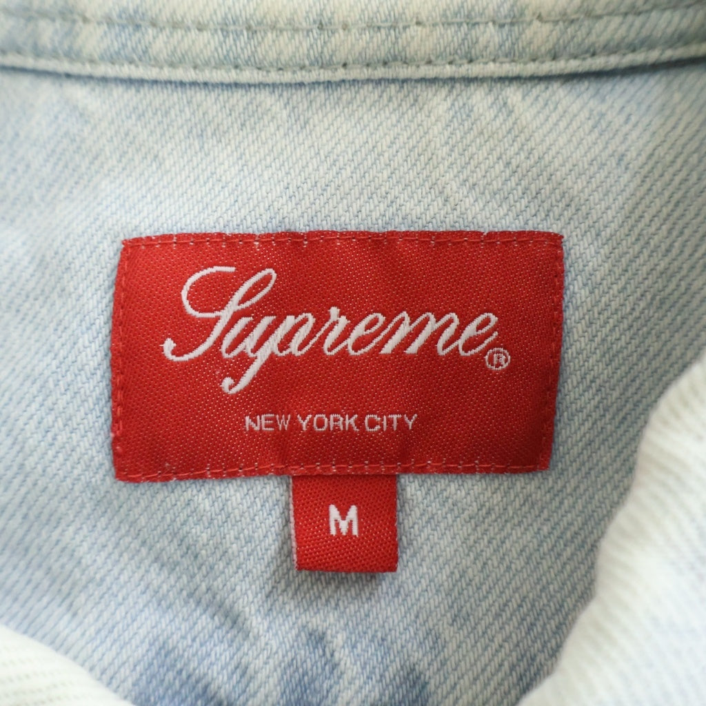 SUPREME(シュプリーム) 24SS Small Box Shirt スモールボックスロゴデザイン ロングスリーブ 長袖 ボタンシャツ ブルー