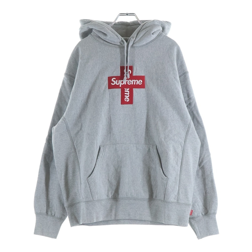 SUPREME(シュプリーム) 20AW Cross Box Logo Hooded Sweatshirt クロスボックスロゴデザイン フーデッド スウェット プルオーバー パーカー グレー