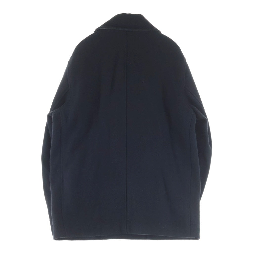 STONE ISLAND(ストーンアイランド) 21AW PANNO SPECIALE ロゴパッチデザイン ジップ付きポケット ウール混 ピーコート ジャケット ブラック 751543609