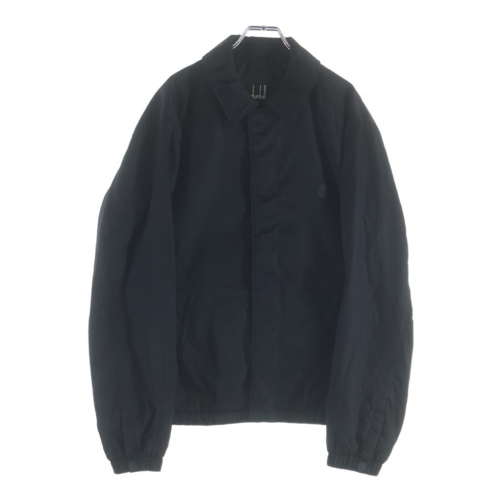 dunhill(ダンヒル) ロゴラバーパッチデザイン ドローコード付き ジップアップ ナイロン ジャケット ブルゾン ブラック