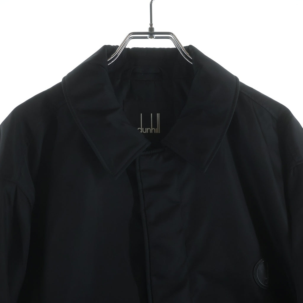 dunhill(ダンヒル) ロゴラバーパッチデザイン ドローコード付き ジップアップ ナイロン ジャケット ブルゾン ブラック
