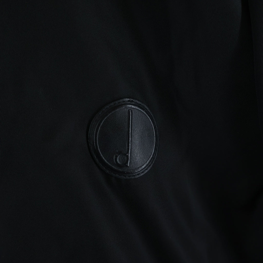 dunhill(ダンヒル) ロゴラバーパッチデザイン ドローコード付き ジップアップ ナイロン ジャケット ブルゾン ブラック