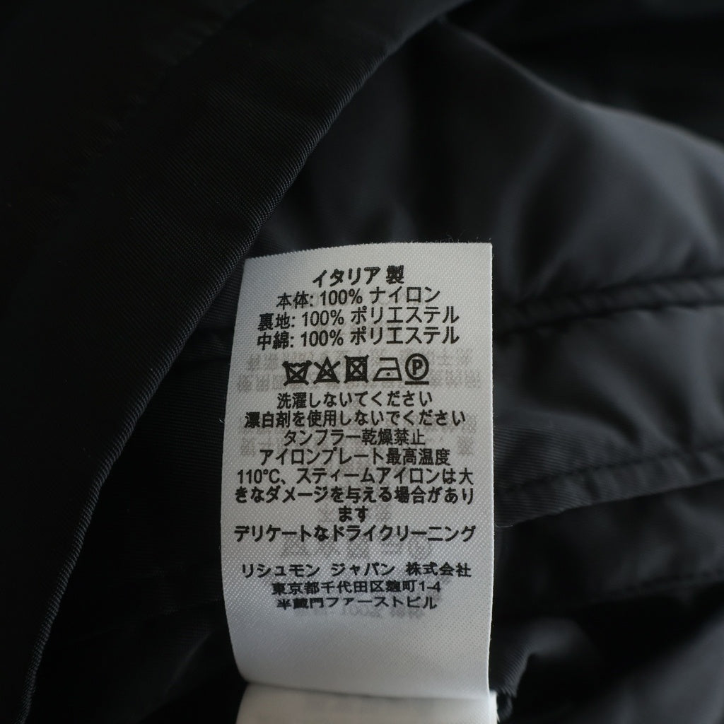 dunhill(ダンヒル) ロゴラバーパッチデザイン ドローコード付き ジップアップ ナイロン ジャケット ブルゾン ブラック