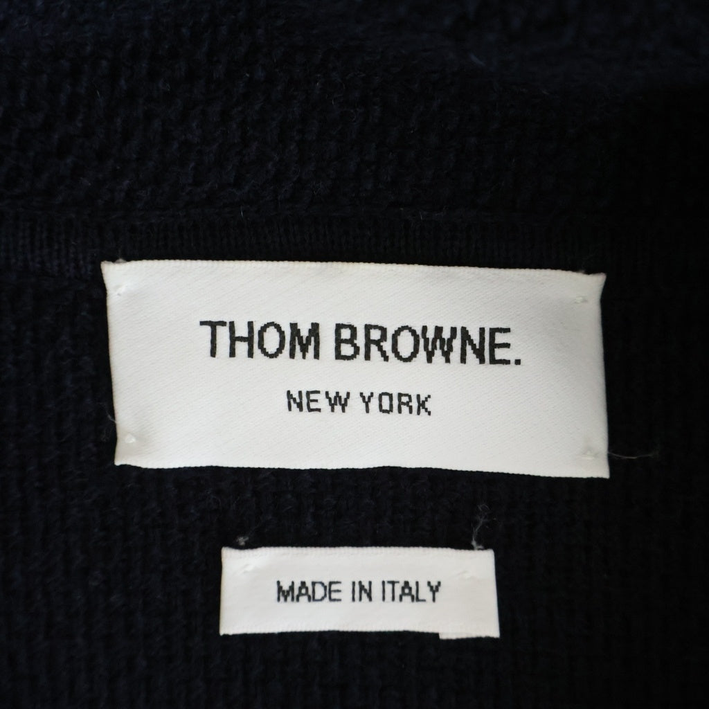 THOM BROWNE(トムブラウン) 4BAR ニット フラップポケット スポーツ コート ジャケット ネイビー MKJ063A-Y1002415