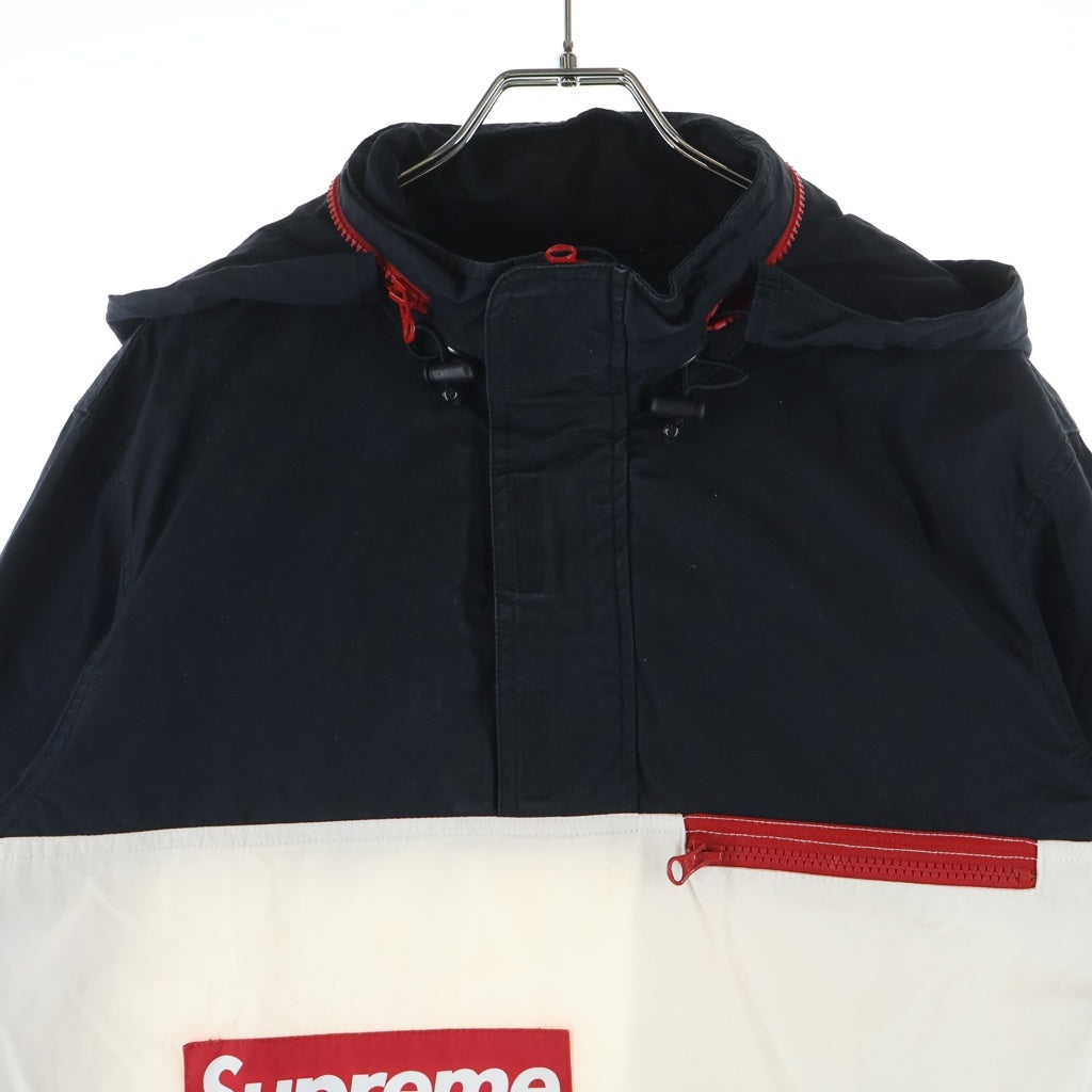SUPREME(シュプリーム) 14SS F-1 Pullover Jacket ボックスロゴデザイン フーデッド プルオーバー ナイロン ジャケット ブラック/グリーン