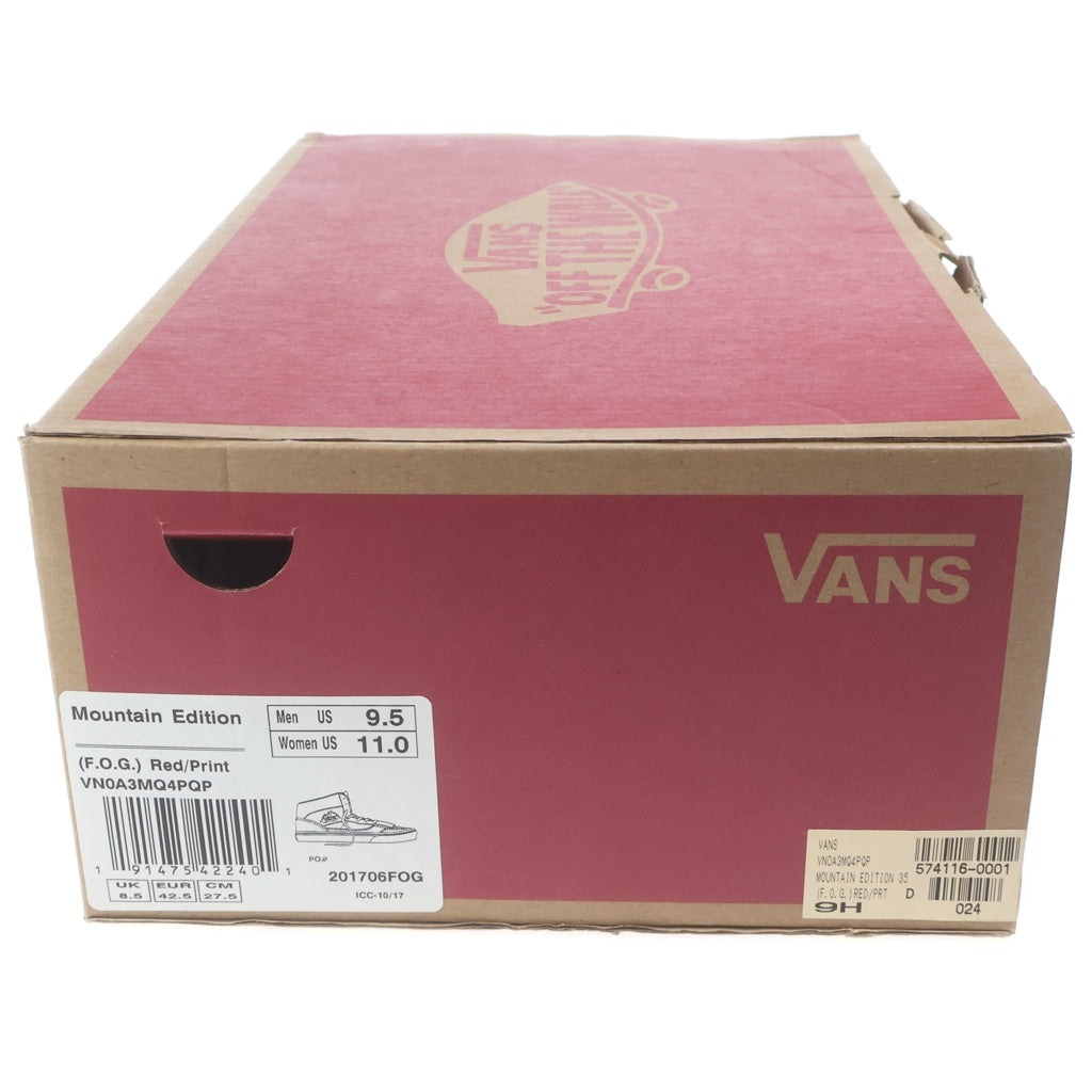 VANS(ヴァンズ) ×FEAR OF GOD MOUNTAIN EDITION フィア オブ ゴッド マウンテン エディション ハイカットスニーカー レッド US9.5/27.5cm VN0A3MQ4PQP