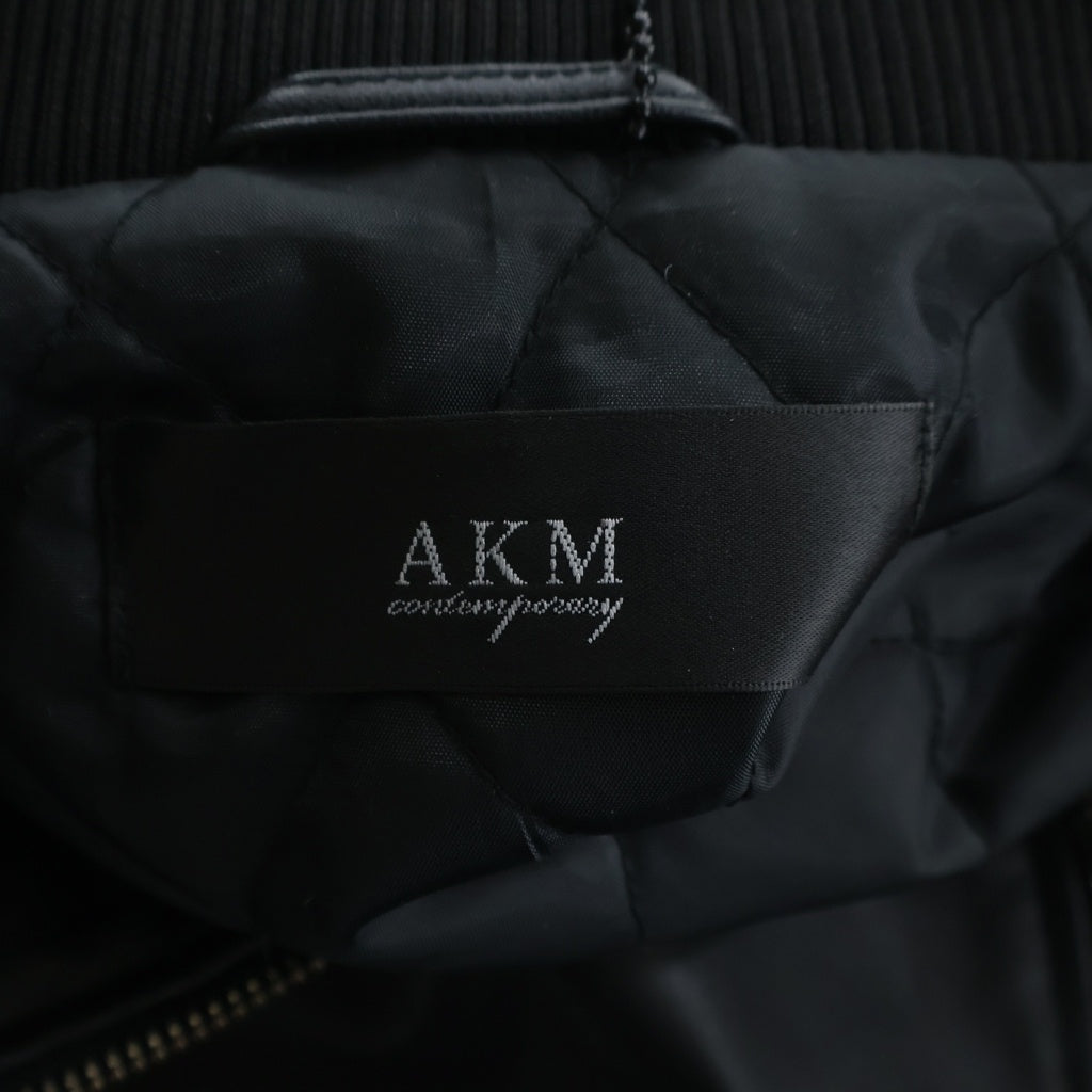 AKM(エーケーエム) Contemporary Jacket コンテンポラリー スタンドカラー シープレザー ジャケット ブラック ASO-921
