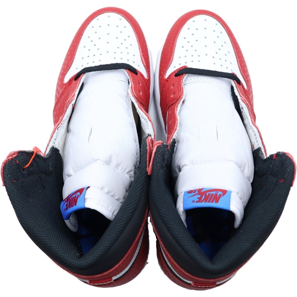NIKE(ナイキ) AIR JORDAN1 ORIGIN STORY 555088-602 エアジョーダン1 オリジンストーリー ハイカットスニーカー レッド/ホワイト US9/27cm