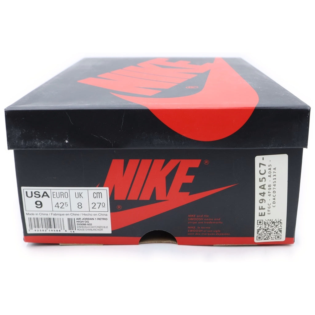 NIKE(ナイキ) AIR JORDAN1 ORIGIN STORY 555088-602 エアジョーダン1 オリジンストーリー ハイカットスニーカー レッド/ホワイト US9/27cm